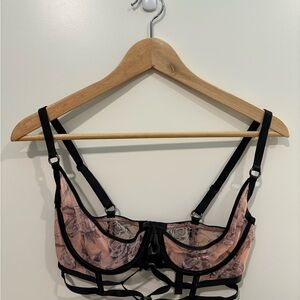 Floral Lace Black half cup bra Victorias Secret 34D